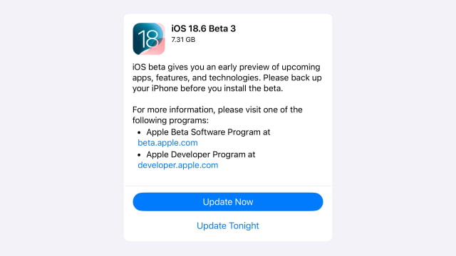 Apple Releases Third Public Betas of iOS 18.6, iPadOS 18.6, macOS Sequoia 15.6, and watchOS 11.6