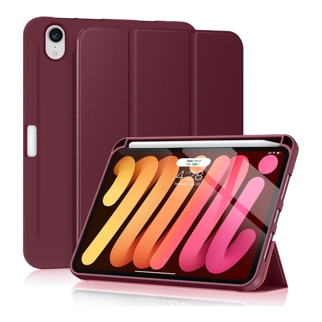 iMieet - Smart Folio for iPad Mini (6th Generation) - Wine - - Premier Max Tech -