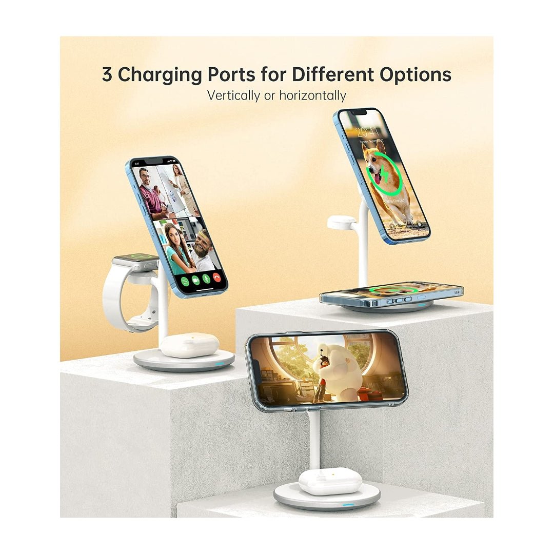Maxandfix - 3 in 1 Wireless Charging Station for iPhone, Apple Watch, and AirPods - Black - - Maxandfix -