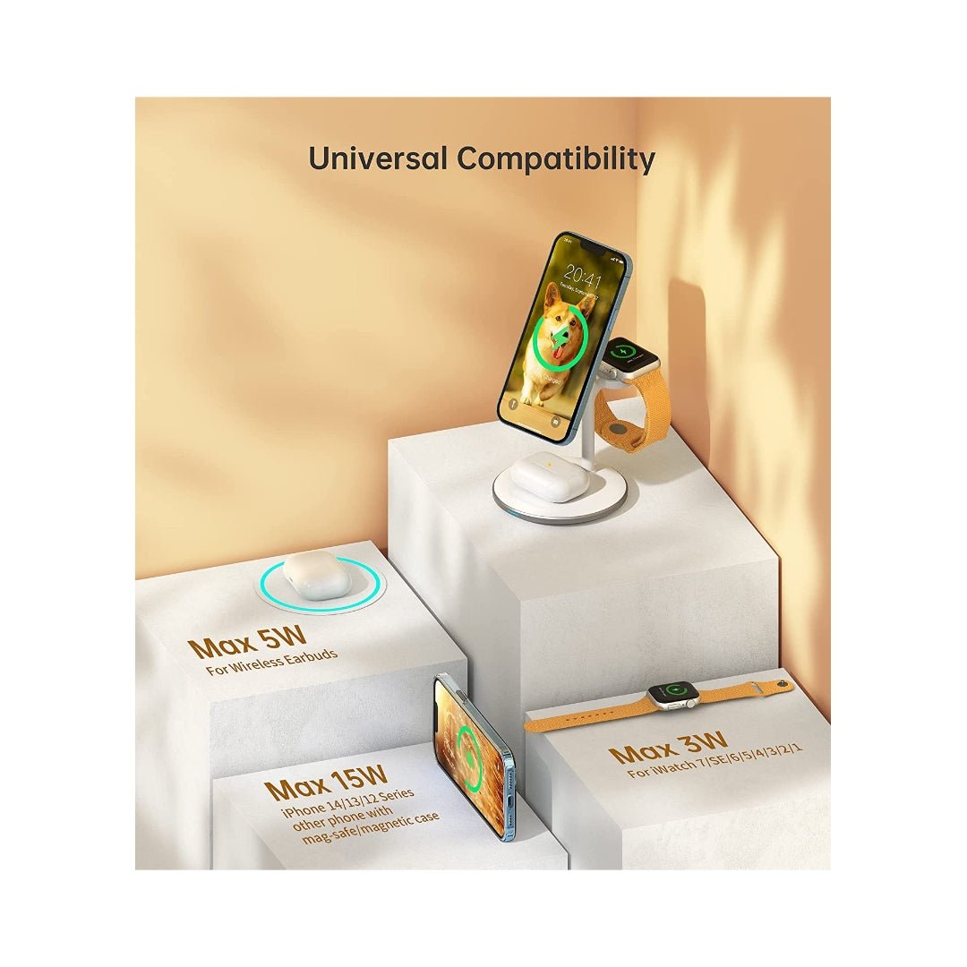 Maxandfix - 3 in 1 Wireless Charging Station for iPhone, Apple Watch, and AirPods - Black - - Maxandfix -