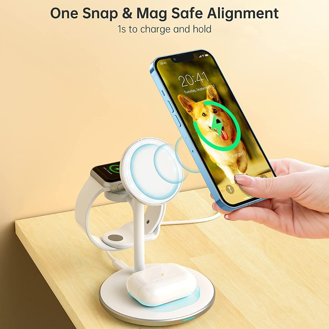 Maxandfix - 3 in 1 Wireless Charging Station for iPhone, Apple Watch, and AirPods - Black - - Maxandfix -