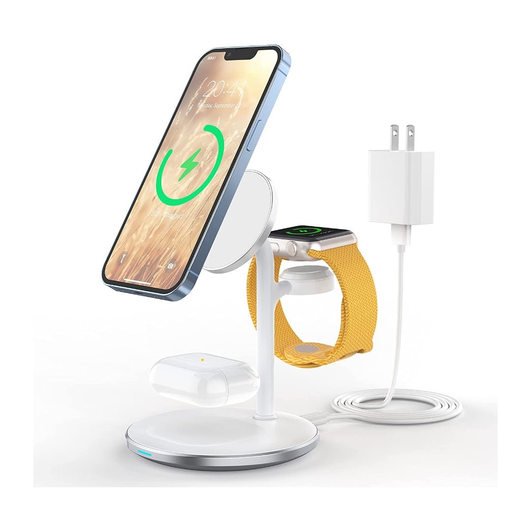 Maxandfix - 3 in 1 Wireless Charging Station for iPhone, Apple Watch, and AirPods - White - - Maxandfix -