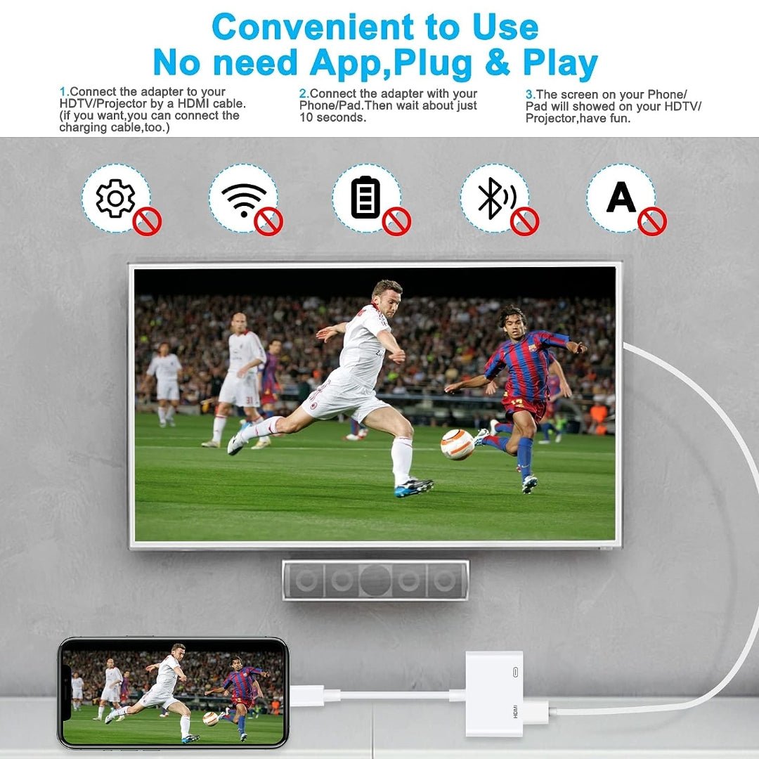 Maxandfix - Apple MFi Certified Lightning to HDMI Adapter - Maxandfix -