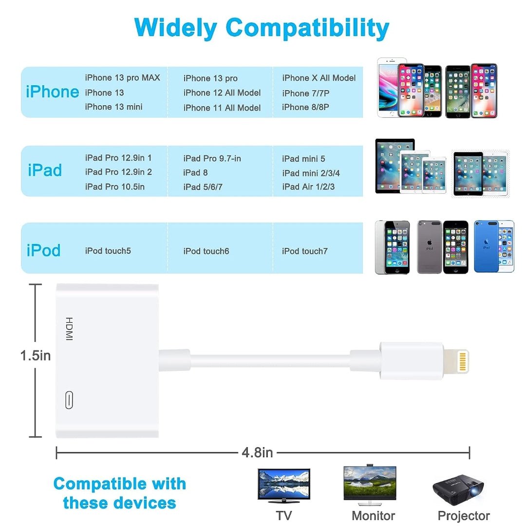 Maxandfix - Apple MFi Certified Lightning to HDMI Adapter - Maxandfix -