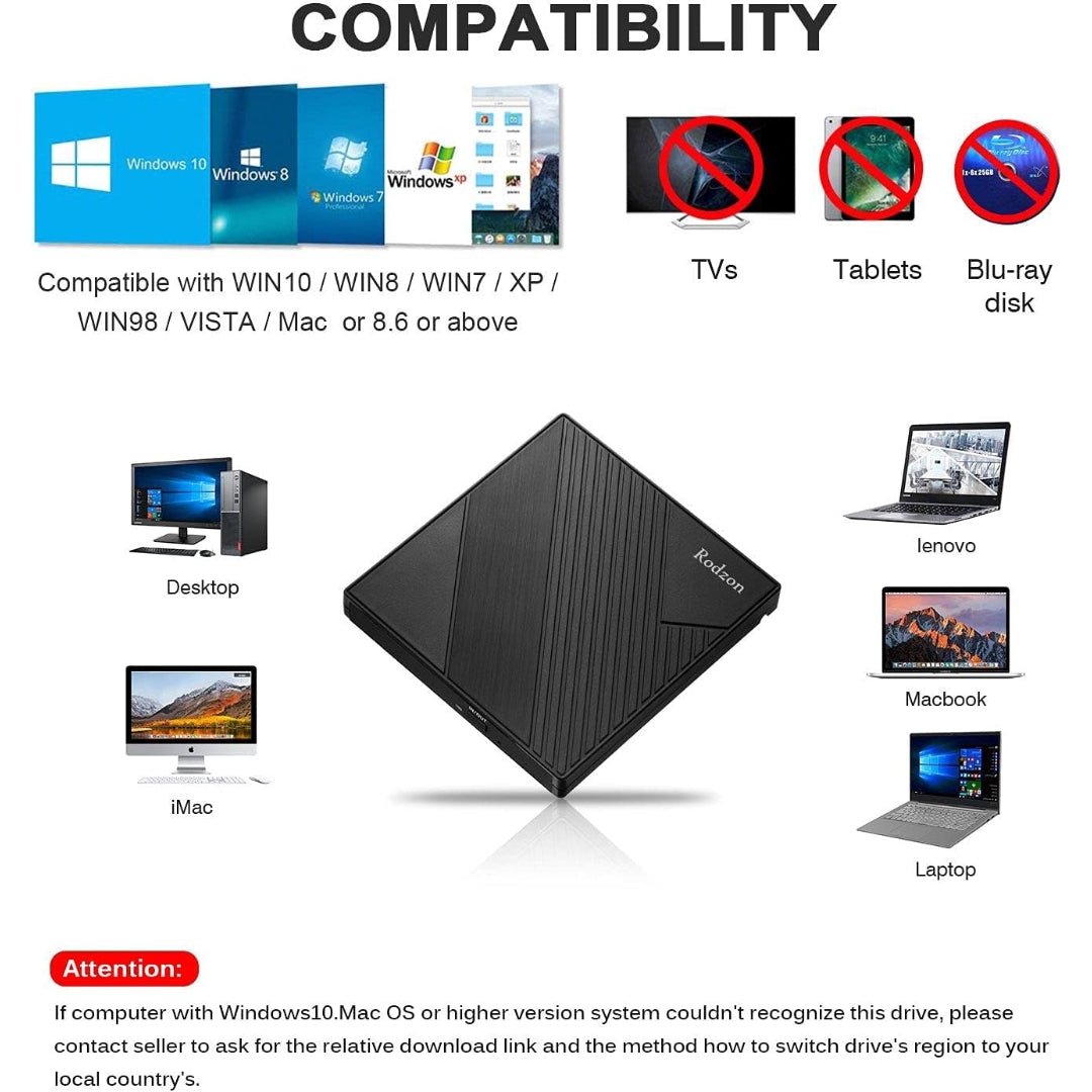 Maxandfix - External DVD Drive USB 3.0 & Type-C - Maxandfix -