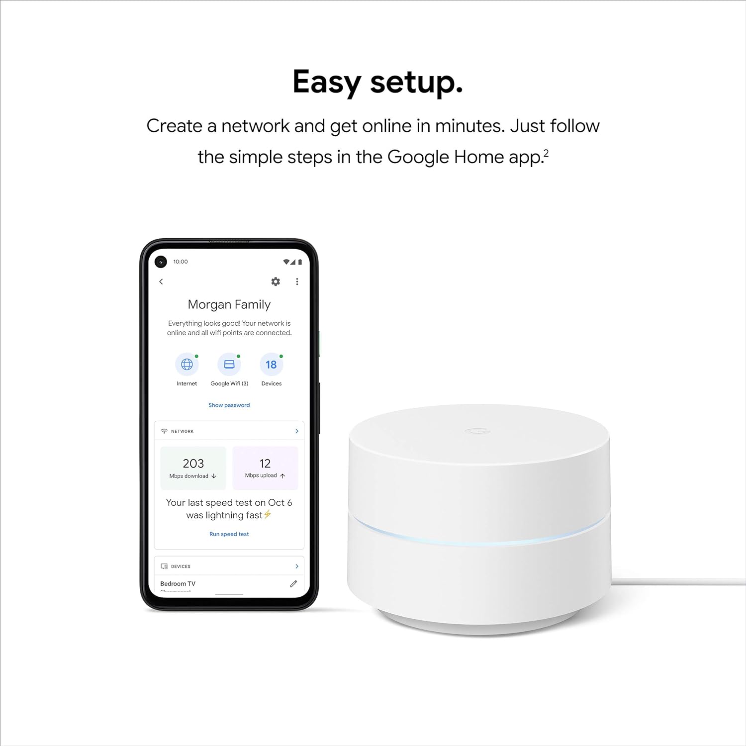 Maxandfix - Google Wifi - AC1200 - Mesh WiFi System - Wifi Router - 1500 Sq Ft Coverage - 1 pack - 1-Pack - - Maxandfix -
