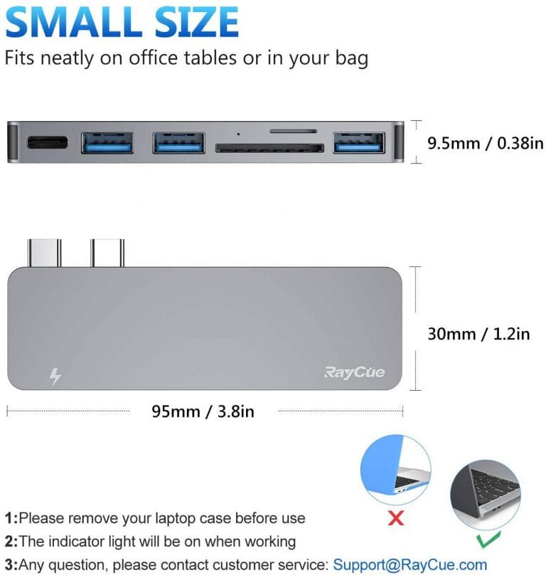 Maxandfix - USB C Hub, 6 in 1 Aluminum Type C Hub Adapter with 3 USB 3.0 Ports, TF/SD Card Reader - Maxandfix -