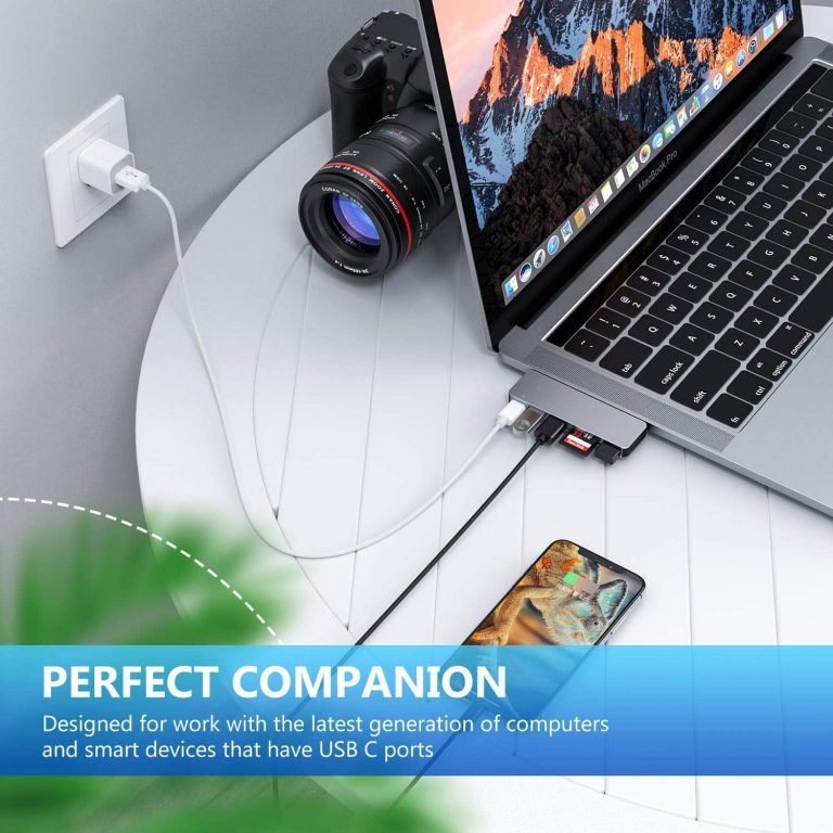 Maxandfix - USB C Hub, 6 in 1 Aluminum Type C Hub Adapter with 3 USB 3.0 Ports, TF/SD Card Reader - Maxandfix -