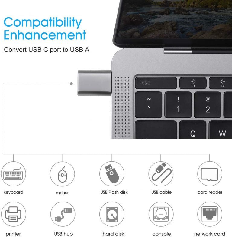 Maxandfix - USB C to USB Adapter (2 Pack), Thunderbolt 3 to USB 3.0 Adapter Compatible with MacBook Pro / MacBook Air - Maxandfix -