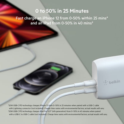 Belkin 40W Dual Port USB-C Wall Charger