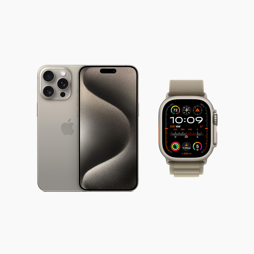iPhone 15 Pro with Apple Watch Ultra