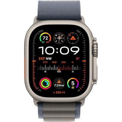 Apple - Apple Watch Ultra 2 (Titanium, Cellular, 49mm) - Blue Alpine Loop -GPS + Cellular -New Open-Box - Maxandfix -
