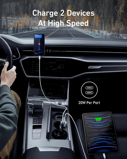 Maxandfix - Anker USB C Car Charger, 40W 2-Port PowerIQ 3.0 Type C Adapter - Maxandfix -