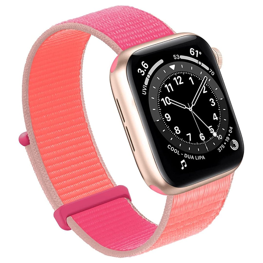 Maxandfix - Apple Watch Band, Women Men Sport Nylon Loop Strap for i Watch - 38mm/40mm/41mm -Pomegranate - Maxandfix -