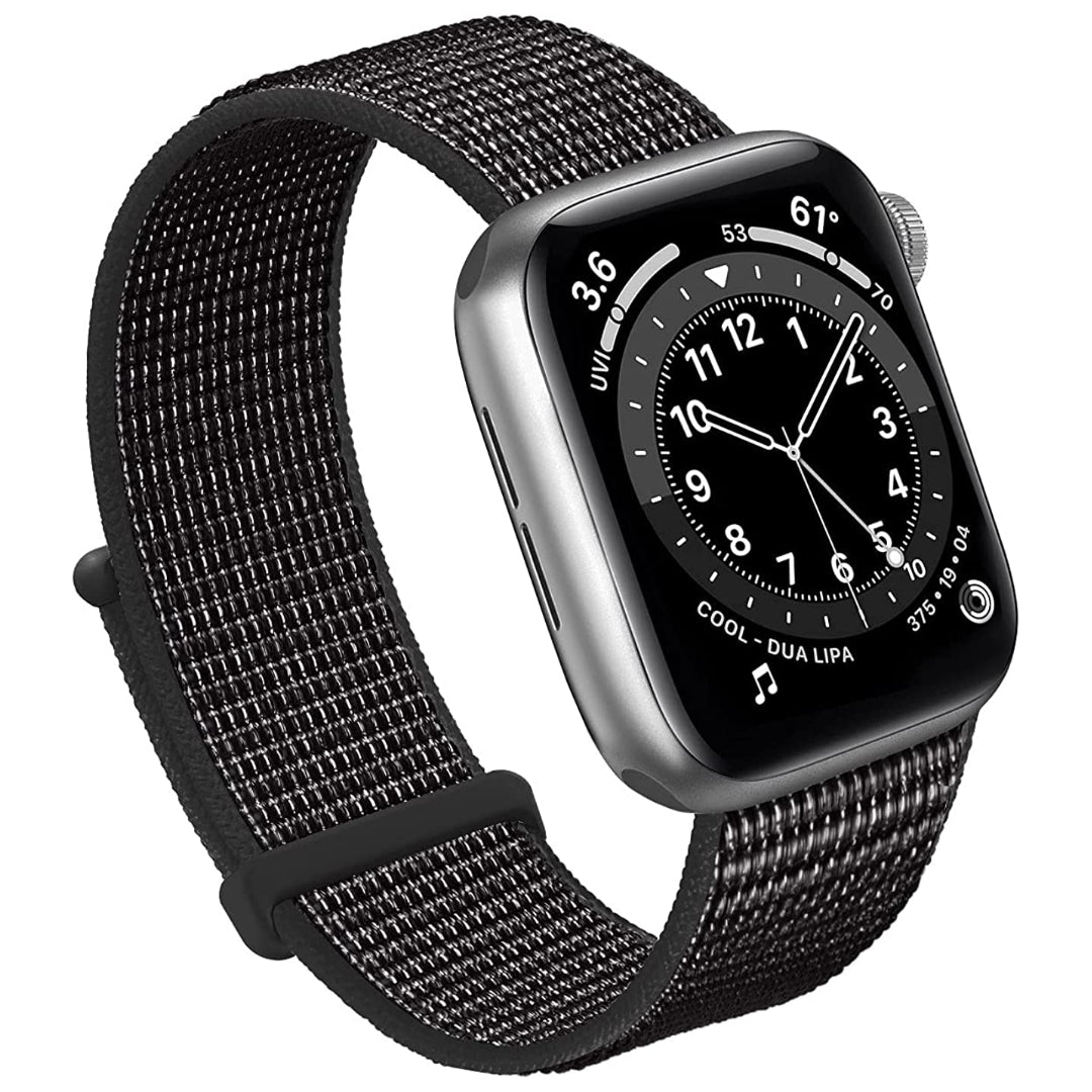 Maxandfix - Apple Watch Band, Women Men Sport Nylon Loop Strap for i Watch - 38mm/40mm/41mm -Reflector Black - Maxandfix -