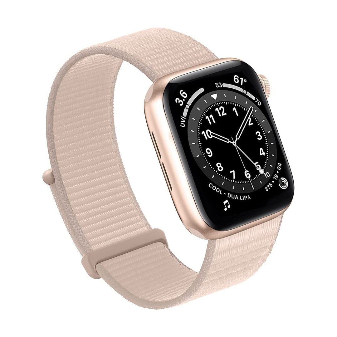 Maxandfix - Apple Watch Band, Women Men Sport Nylon Loop Strap for i Watch - 38mm/40mm/41mm -Rose Pink - Maxandfix -