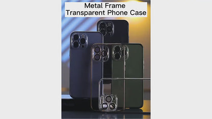 Clear Magnetic Adsorption Metal Case for iPhone 14 Pro